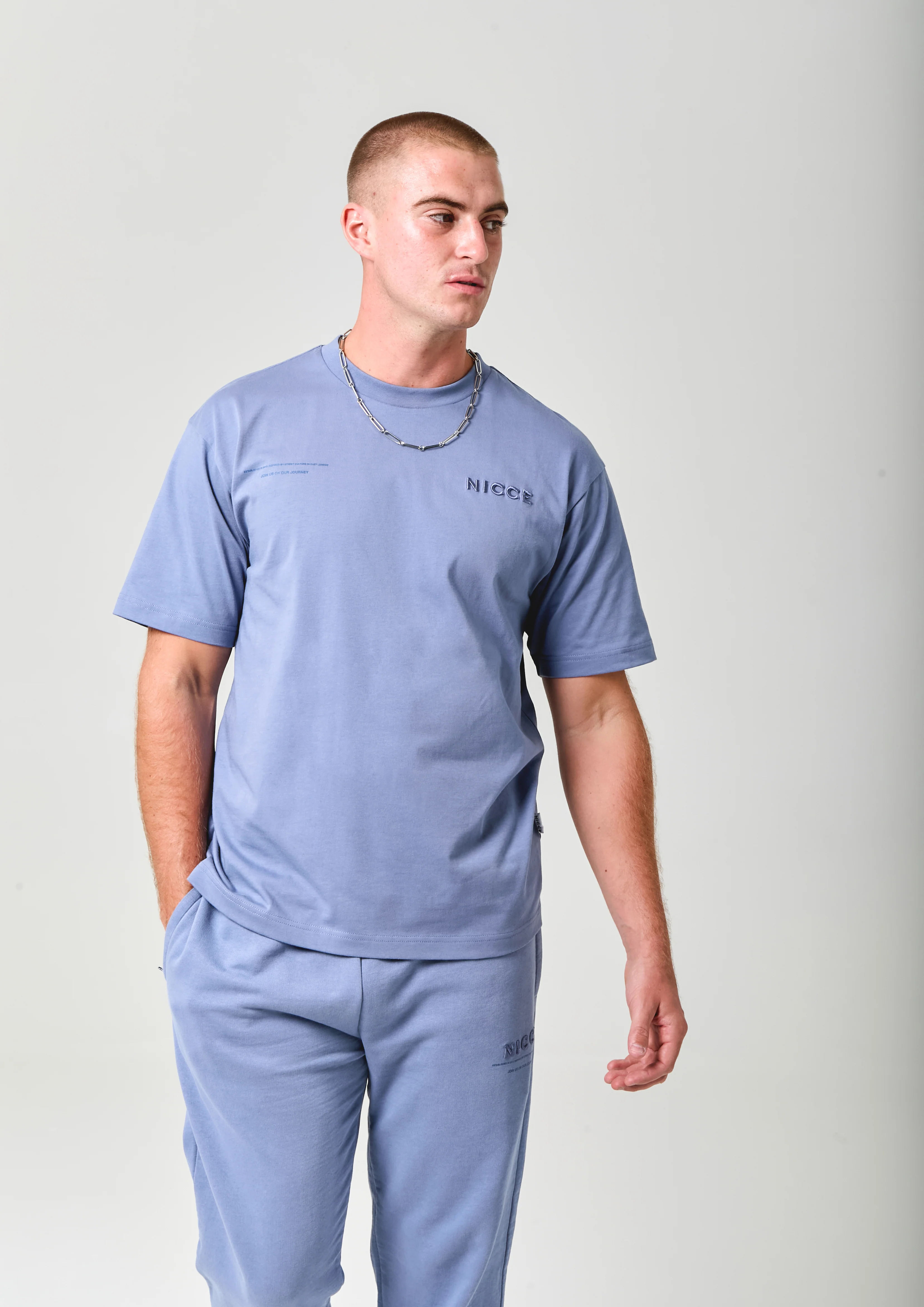 NICCE Mens Script Essential T-Shirt | Blue