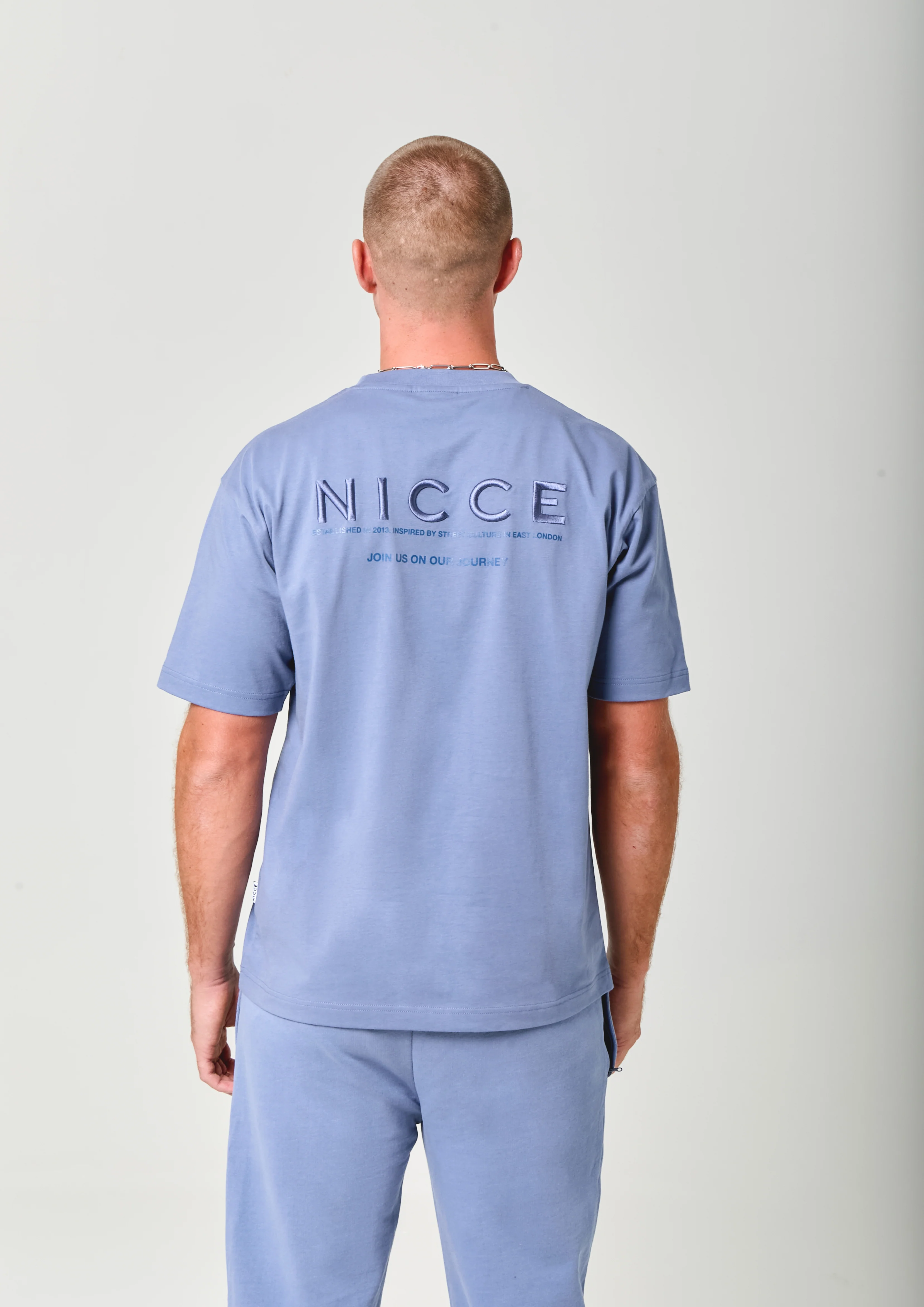 NICCE Mens Script Essential T-Shirt | Blue - Image 2