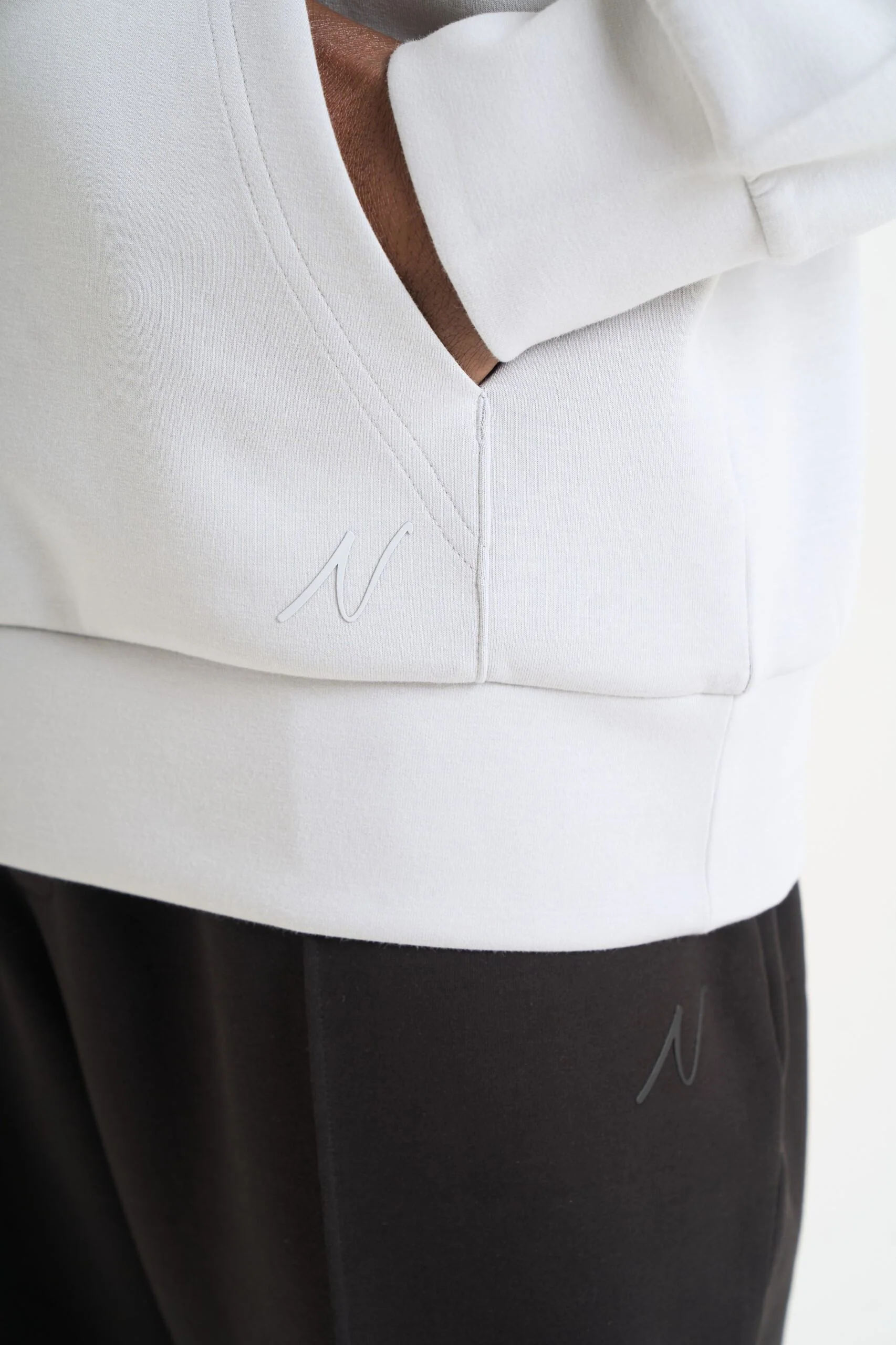 NICCE Mens Luxe Hoodie | Chalk Grey - Image 6