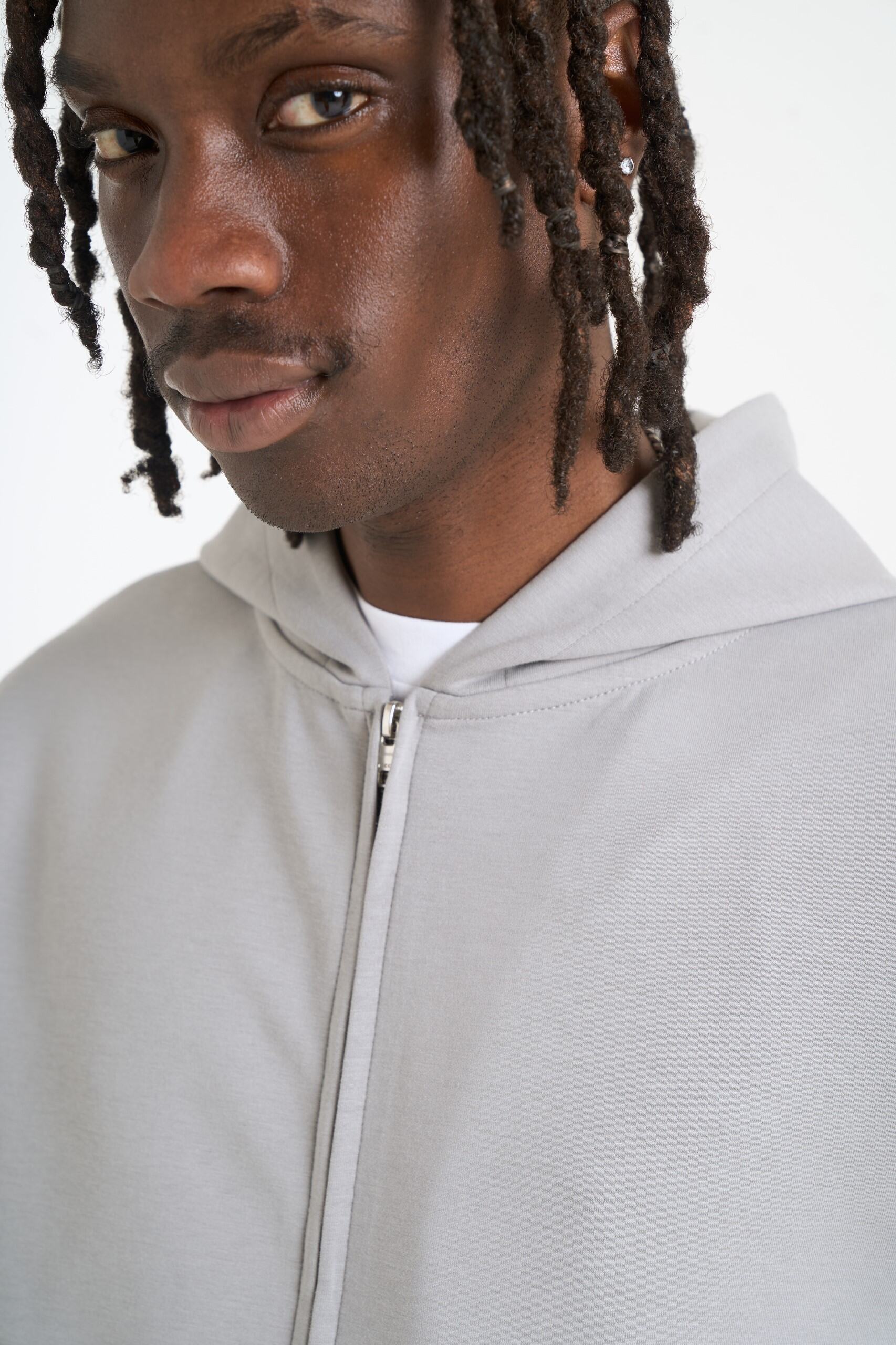 NICCE Mens Luxe Full Zip Hoodie | Circular Grey - Image 4