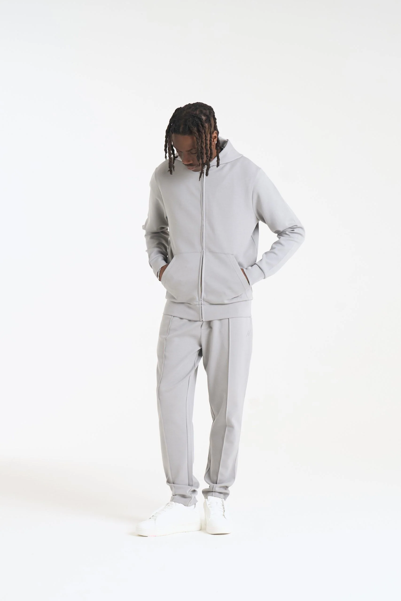 NICCE Mens Luxe Full Zip Hoodie | Circular Grey - Image 6