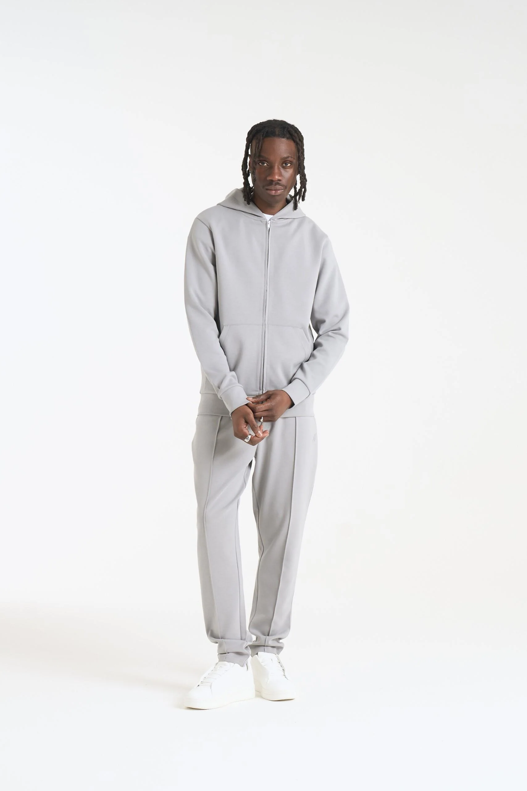 NICCE Mens Luxe Full Zip Hoodie | Circular Grey - Image 8