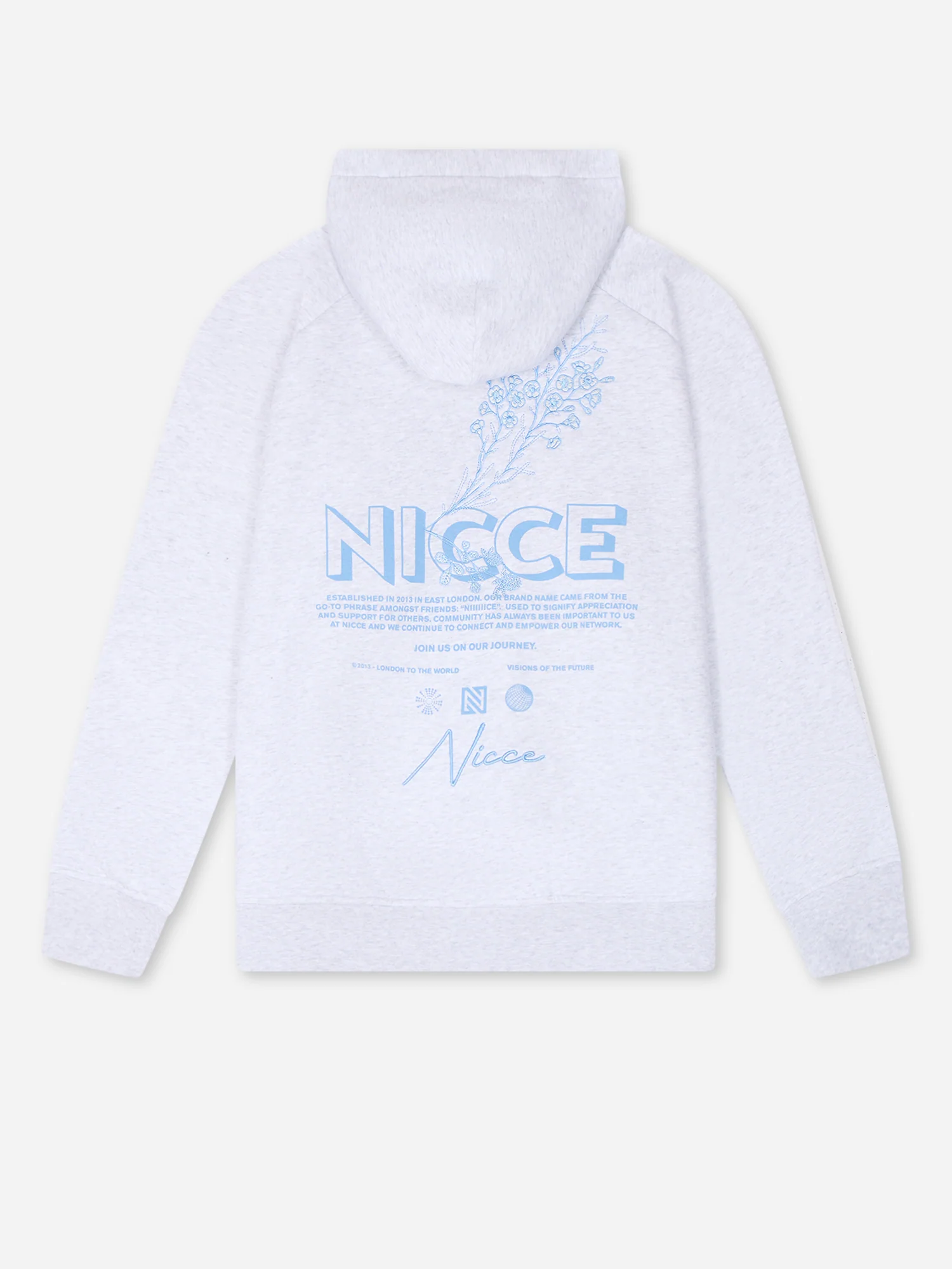 NICCE Mens Sylvan Hoodie | Ice Grey Marl - Image 3