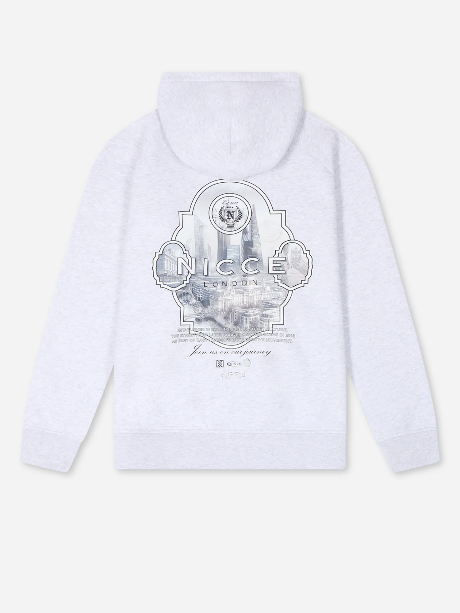 NICCE Mens Vista Hoodie | Ice Grey Marl - Image 3