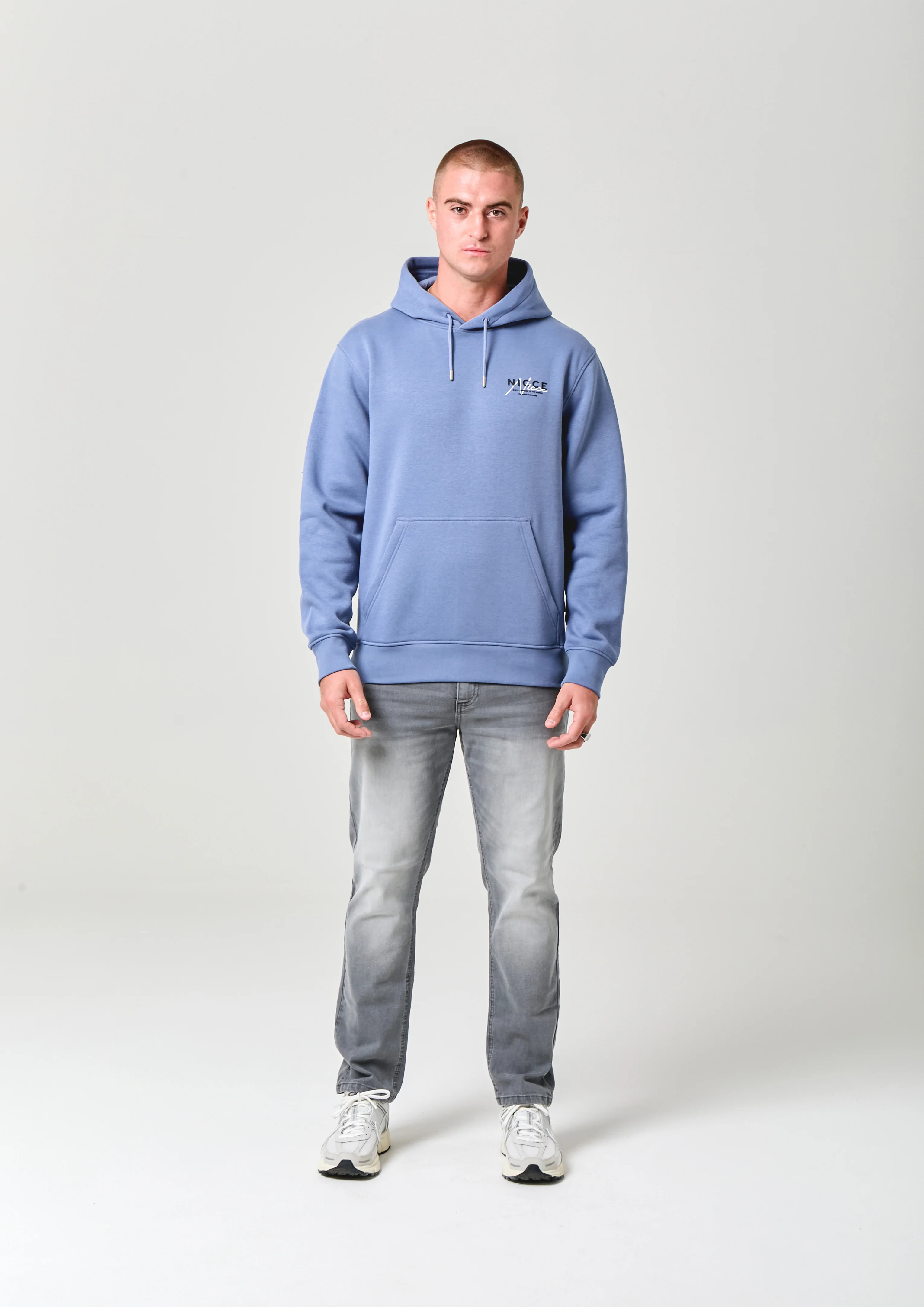 NICCE Mens World Essentials Hoodie | Element Blue - Image 4
