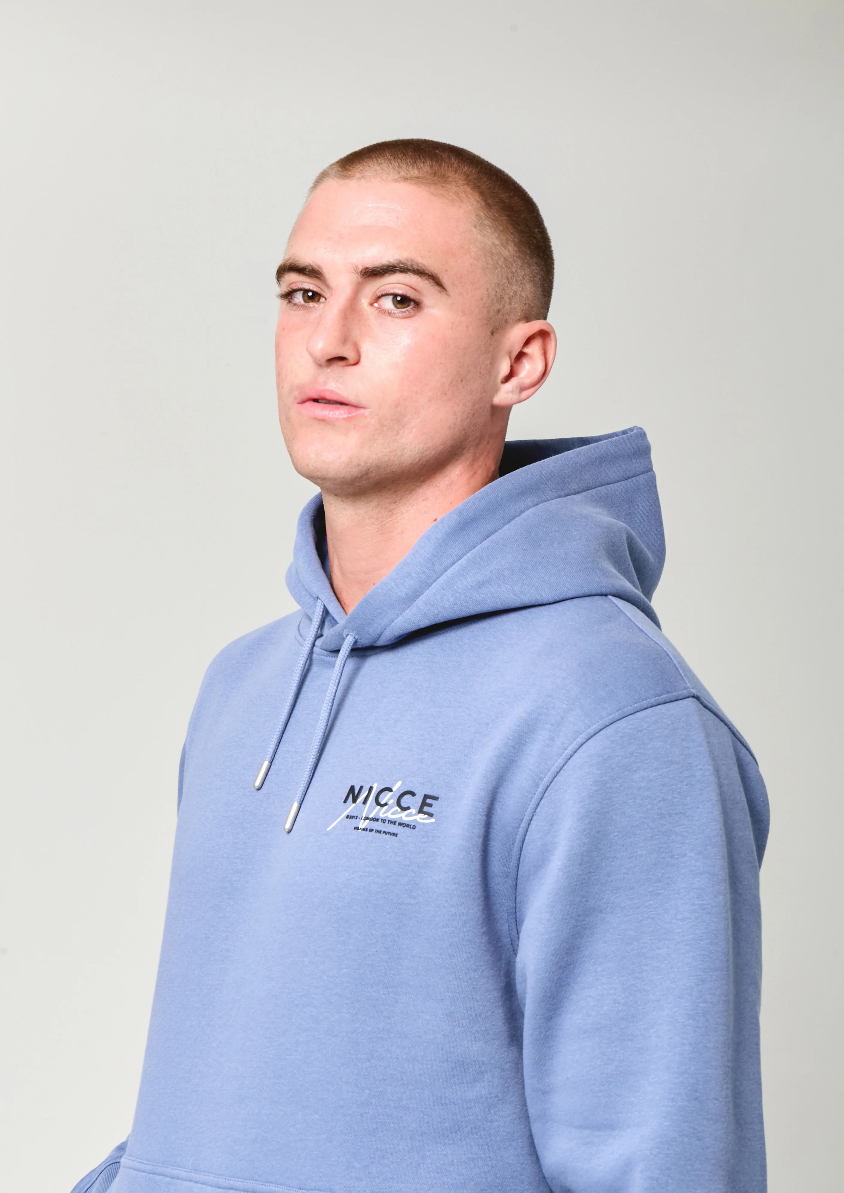NICCE Mens World Essentials Hoodie | Element Blue - Image 5