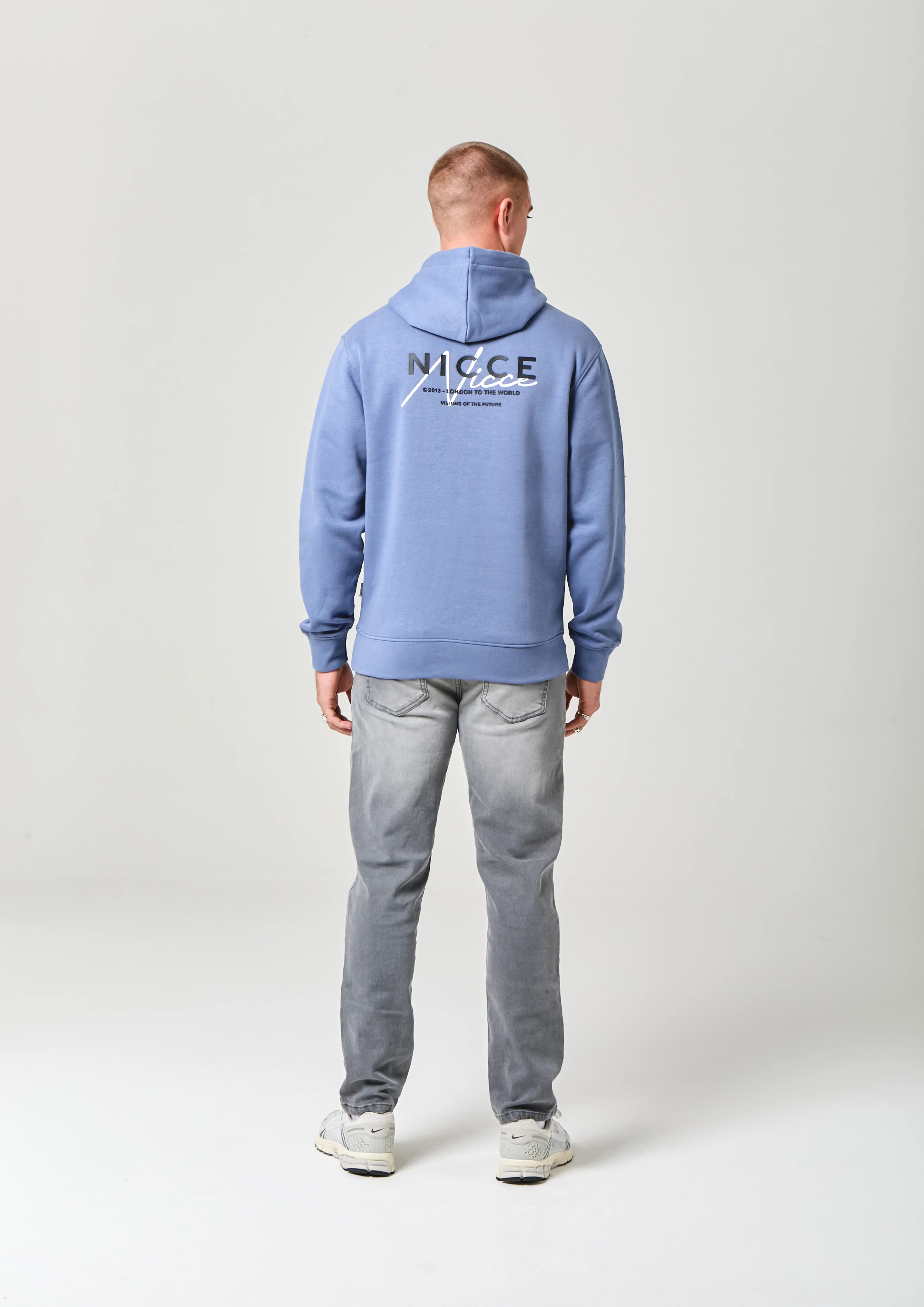NICCE Mens World Essentials Hoodie | Element Blue - Image 6